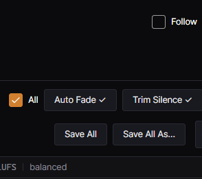 Quick Audio Edit batch-processing controls