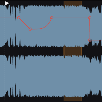 Waveform editing with fades and gain automation