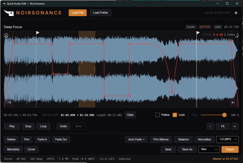 Quick Audio Edit